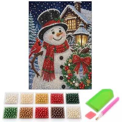Perlen-Diamantmalerei Weihnachten, 30x40 cm, DIY-Bastelset