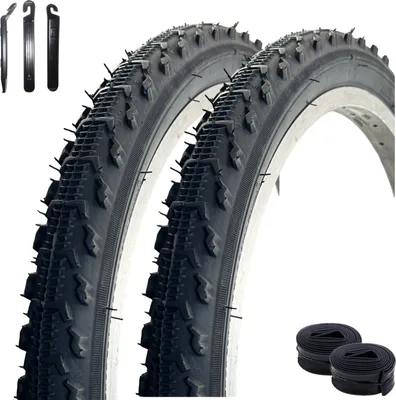 Produktbild von 2 x VEE Rubber V185 20" Fahrradreifen Schwarz 47-406 (20 x 1.75) + 2 x passende Schläuche AV inkl. maxxi4you Reifenheber