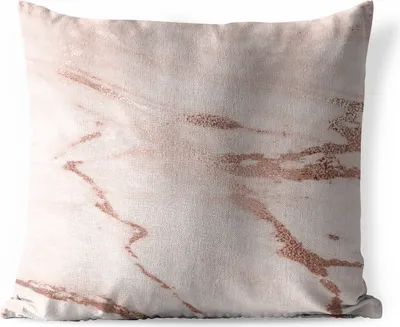 Produktbild von MuchoWow® Outdoor Kissen - Marmor - Rosa - Rose - Gold - 50x50 cm - Wetterfest - Lounge Kissen - Komfortabel - Kissen mit Bild