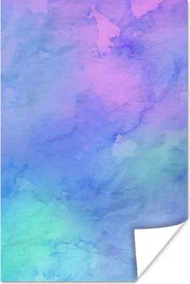 Produktbild von MuchoWow® Poster Aquarell - Lila - Rosa - Grün 80x120 cm - Papierdruck
