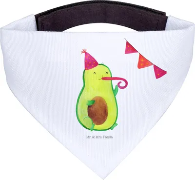 Produktbild von Mr. & Mrs. Panda Bandana Avocado Party Zeit - Weiß - Geschenk, Geburtstag, Genießen, Geburtstagsfeier, Halstuch Für Hunde, Hund, Dreieckstuch, Happy Birthday