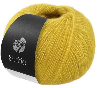 Produktbild von Lana Grossa SOFFIO 25 g flauschiges Lace-Garn aus Wolle mit Kaschmiranteil 215m Farbe 031 - Senfgelb