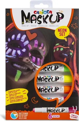 Image de CARIOCA Marqueurs pour le visage Masque Up, 6pcs Neon
