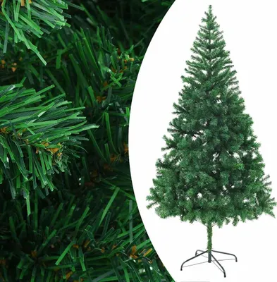 Produktbild von vidaXL Künstlicher Weihnachtsbaum Beleuchtung Kugeln 210cm 910 Zweige