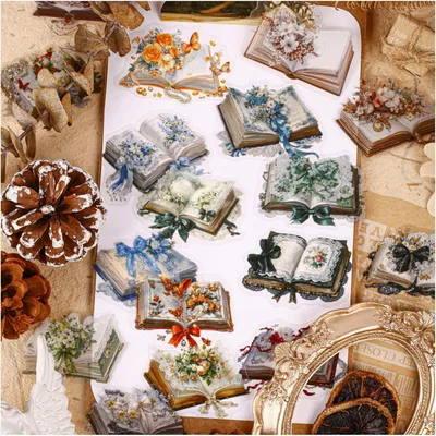 Produktbild von Vintage Sticker Set 120 Stück, Papier, für Scrapbooking