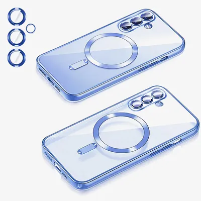 Produktbild von Magssafe Handy Hülle für Samsung Galaxy S26 Schutzhülle mit Integriertem Kameraschutz Glas Handyhülle Bumper Cover Case Tasche Farbe: Blau