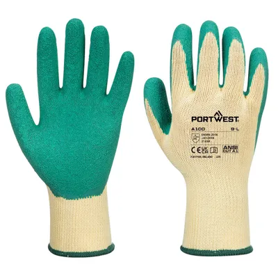 Produktbild von Portwest A100 Grip Latex-Handschuh Green Gr. L