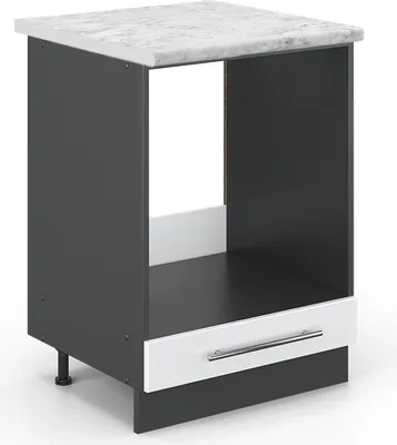 Image de Meuble pour four Vicco Fame-Line Blanc Haute brillance 60cm , PT Marbre, Model 46770
