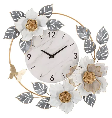 Immagine prodotto di Mauro Ferretti orologio da parete fiori 64x8x64 cm bianco grigio
