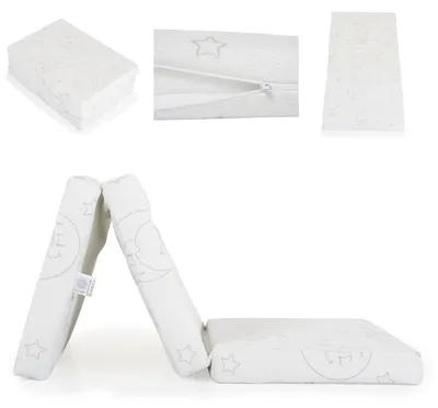 Produktbild von Moni Babybett Faltmatratze, Klappmatratze Snooze 120 x 60 x 6 cm, Bezug waschbar weiß