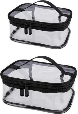 Produktbild von Toilettasche Set von 2, Wasserdicht PVC, Transparent, Tragetasche, für Reisen