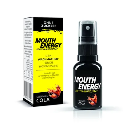 Produktbild von MOUTH ENERGY Koffein-Mundspray Cola | Dein Wachmacher für die Hosentasche - Energy Drinks & Koffein-Tabletten war gestern, mit Vitamin B12 & Taurin