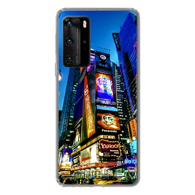 Produktbild von MuchoWow® Handyhülle Schutzhülle Hülle für Huawei P40 Pro New York - Nacht - USA Silikon Softcase Handy Hülle - Schutz