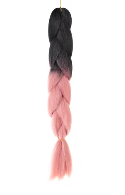 Produktbild von Flechten Haarverlängerungen Synthetisches Haar Ombre 10341, Farbe:Schwarz-Rosa