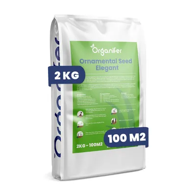 Produktbild von Zierrasensamen Elegant - 2 kg = 100 m² – Rasensaat Für Ziergarten, Dichter & Feiner Rasen, Strapazierfähig, Nachsaat & Neuanlage – Organifer
