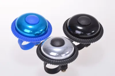 Produktbild von Filmer Fahrradklingel Fahrradglocke mit Drehringfunktion Fahrrad Klingel Glocke, Farben sortiert (silber, blau, schwarz)