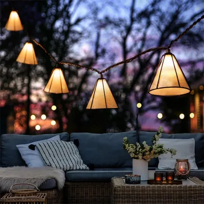 Solar-Lichterkette, 10 Lampen, 1,8 m, warmweiß, IP44, für Außen