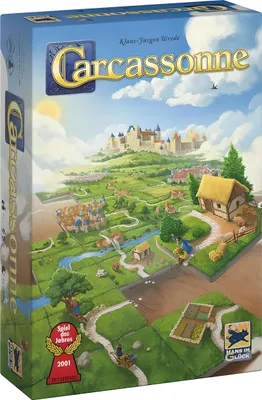 Produktbild von Asmodee Carcassonne V3.0 Brettspiel, Spiel des Jahres 2001, Familienspiel & Taktik, 2-5 Spieler, ab 7 J., ca. 35 Min., neues Design, übersichtliche Regeln, detailreiche Plättchen, hoher Wiederspielwert, inkl. Fluss & Abt Mini-Erweiterungen, kompatibel mit allen Erweiterungen, Karton, Papier, Kunststoff