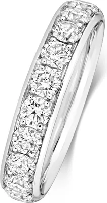 Produktbild von 18 Karat (750) Weißgold Halb Eternity Diamant Trauring/Ehering/Hochzeitsring Brillant-Schliff 1.11 Karat G - SI1, 51 (16.2); TRS1871418KWRSL