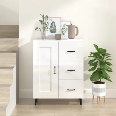 Obrázek produktu pro vidaXL Příborník vysoký lesk bílý 69,5x34x90 cm Dřevěný materiál