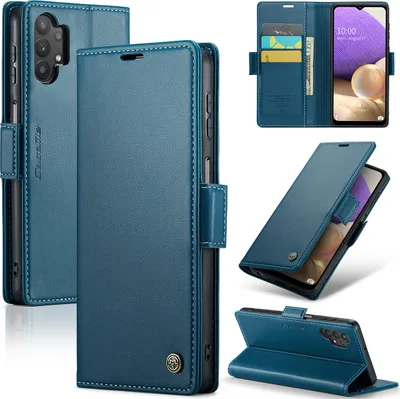 Produktbild von Galaxy A32 5G Hülle, Leder Brieftasche Kartenfach Schutzhülle mit Standfunktion für Samsung Galaxy A32 5G/M32 5G Blau
