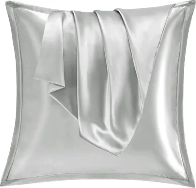 Produktbild von Satin Kissenbezug 80x80 Light Gray 2er Set Reißverschluss Vielit Kissenhülle