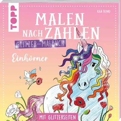 Produktbild von Malen nach Zahlen Glitzer-Malbuch Einhörner