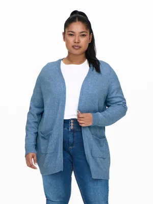 Produktbild von Langarm Strickjacke mit Taschen Plus Size Übergrößen Cardigan CARESLY | 42-44