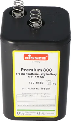 Produktbild von Bateria Nissen Premium 800 4R25 6 V maks. pojemność 9000 mAh, sucha bateria Nissen 4R25 bez rtęci i kadmu
