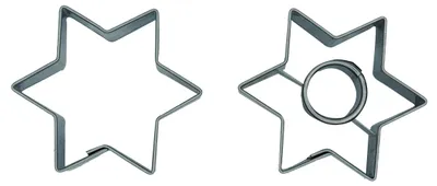 Produktbild von Set mit 2 Ausstechern für Kekse – Stern und Kreis – Edelstahl – Spülmaschinenfest