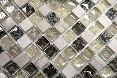 Produktbild von Handmuster Mosaikfliese Transluzent graugrün Glasmosaik Crystal Stein graugrün MOS92-1052_m