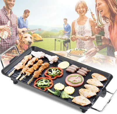 Obrázek produktu pro Elektrická grilovací deska BBQ Grill Non-stick Stolní gril Vnitřní bezkouřový elektrický gril s nastavitelnou regulací teploty 1350W