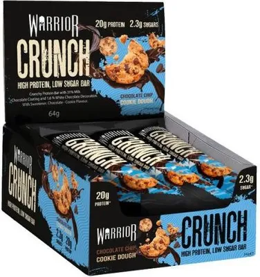 Produktbild von Warrior Crunch Protein Bar - 12 Riegel a 64 g Chocolate Chip Cookie Dough