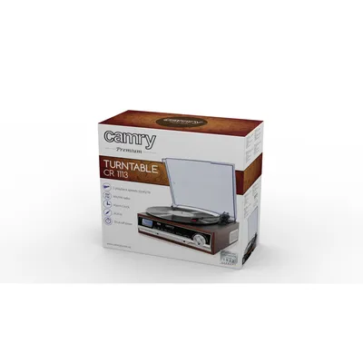 Zdjęcie produktu dla Camry Premium CR1113, Gramofon z napędem pasowym, Pół-automatyczny, Czarny, Chrom, Drewno, 33,45 RPM, 33,45,78 RPM, Zewnętrzny
