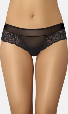 Zdjęcie produktu dla Teyli brazylijskie majtki siateczkowe z kwiatową koronką Betti Female 317 czarne XXL