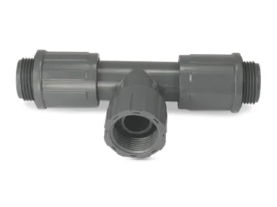Produktbild von Rain Bird Verteilerstück PVC 1 Innengewinde x Außengewinde x Außengewinde 10bar Grau Typ RB1303-010