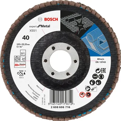 Immagine prodotto di Disco lamellare X551 Expert for Metal, angolato, 125 mm, 40, tessuto di vetro