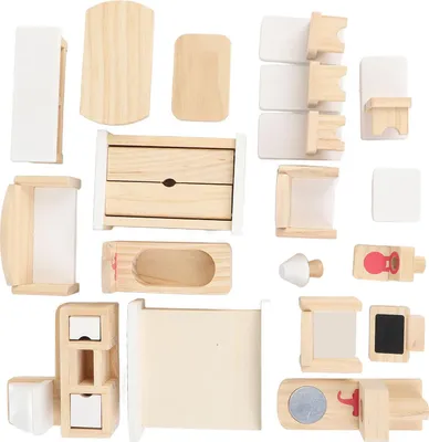 Immagine prodotto di Accessori per mobili in legno, set da gioco, gioco di ruolo realistico, giocattoli in legno massiccio per bambini