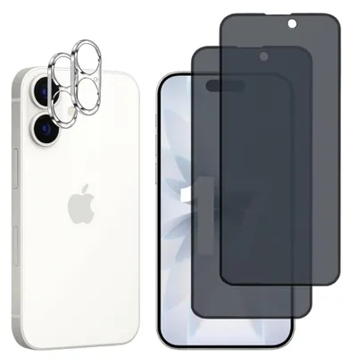 Produktbild von Schwarzes Anti-Spionage-Glas für iPhone 17 und Kameraschutz [2er-Pack] Displayschutzfolie  Phonillico®