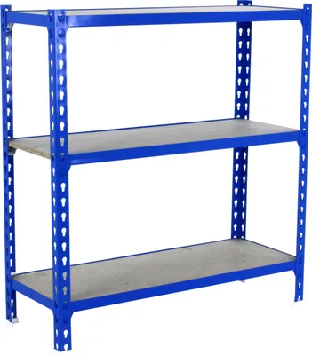 Produktbild von PROREGAL Schwerlastregal BABY MULI | HxBxT 90x90x30cm | 3 Fachböden | Fachlast 150kg | Blau | Lagerregal Kellerregal Werkstattregal Metallregal Fachbodenregal Steckregal
