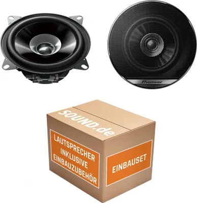 Produktbild von Lautsprecher Boxen Pioneer TS-G1010F - 10cm Doppelkonus 100mm PKW KFZ Auto 190W PAAR Einbausatz - Einbauset passend für VW Polo 6N - justSOUND