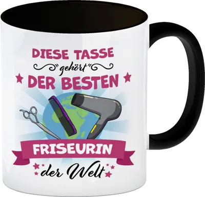 Produktbild von Beste Friseurin der Welt Kaffeebecher Schwarz