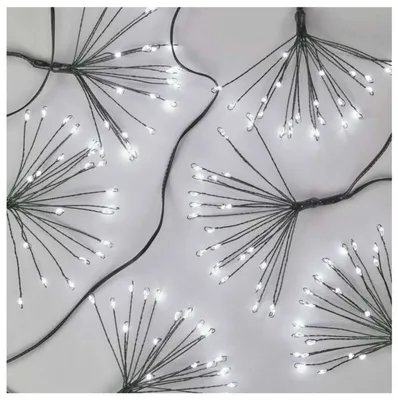 Produktbild von EMOS LED-Lichterkette kaltweiß für Innen, 8 m lange Feuerwerk Weihnachtslichterkette NANO, 6 St. Timer, Netzteil und Trafo, D3AC10