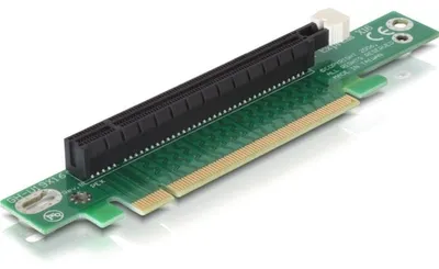 Produktbild von Delock Riser Karte PCI Express x16 > x16 90° links gewinkelt