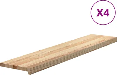 Produktbild von vidaXL Treppenstufen 4 Stk. Unbehandelt 120x25x2 cm Massivholz Eiche