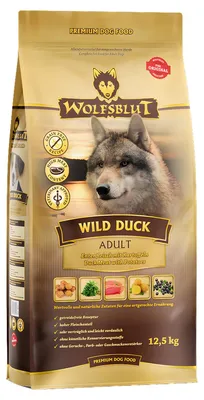Produktbild von Wolfsblut Wild Duck - Ente und Kartoffel, Adult, jede Rasse, Ente, Kartoffel, 12,5 kg, Gluten-frei