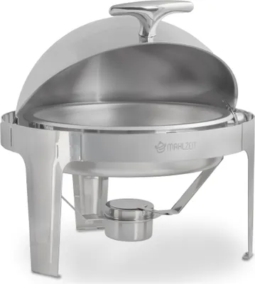 Produktbild von Mahlzeit Edelstahl Chafing Dish, 6 Liter, rund, Speisenwärmer, Wärmebehälter, Warmhaltebehälter