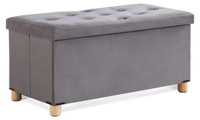 Fußbank klappbar mit Stauraum 76x38x38 cm Grau