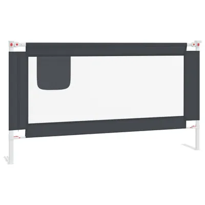 Image de vidaXL Barrière de sécurité pour jeune enfant gris foncé 150x25 cm Tissu
