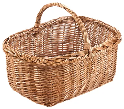 Produktbild von Kobolo Einkaufskorb LEON 45x32x23/34 cm - Korb Körbe Shopper Weidenkorb geflochten Einkaufstasche Autokorb Henkelkorb Tasche faltbar Picknickkorb Deko
